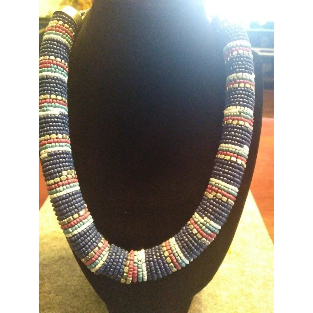 TWISTED Bead Strand Spiral Womens Multi-color Necklace‎ Jewelry